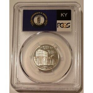 2001 S Silver Kentucky State Quarter Proof PR69 DCAM PCGS Flag Label